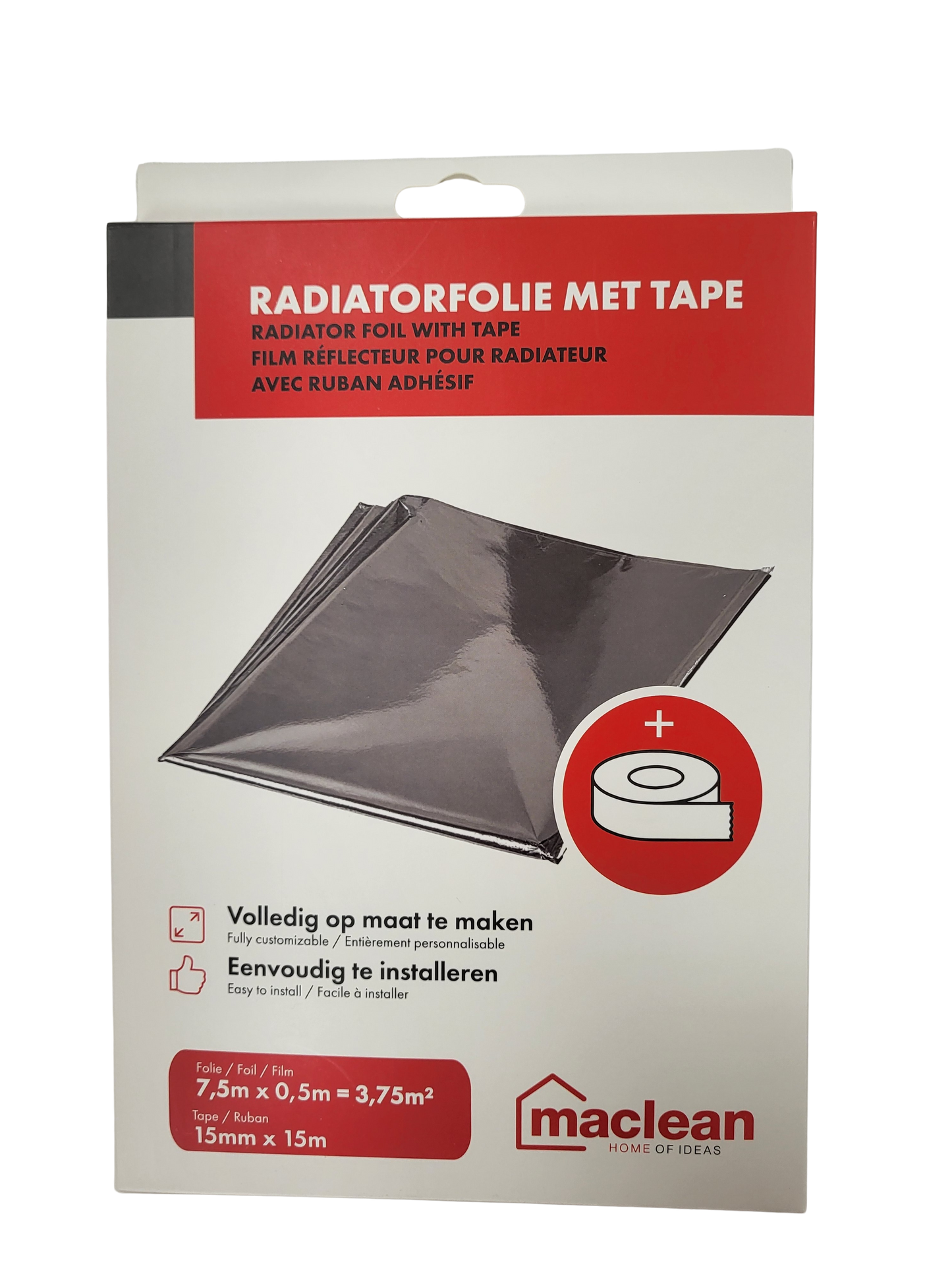Maclean radiatorfolie met tape - 750cm x 50cm