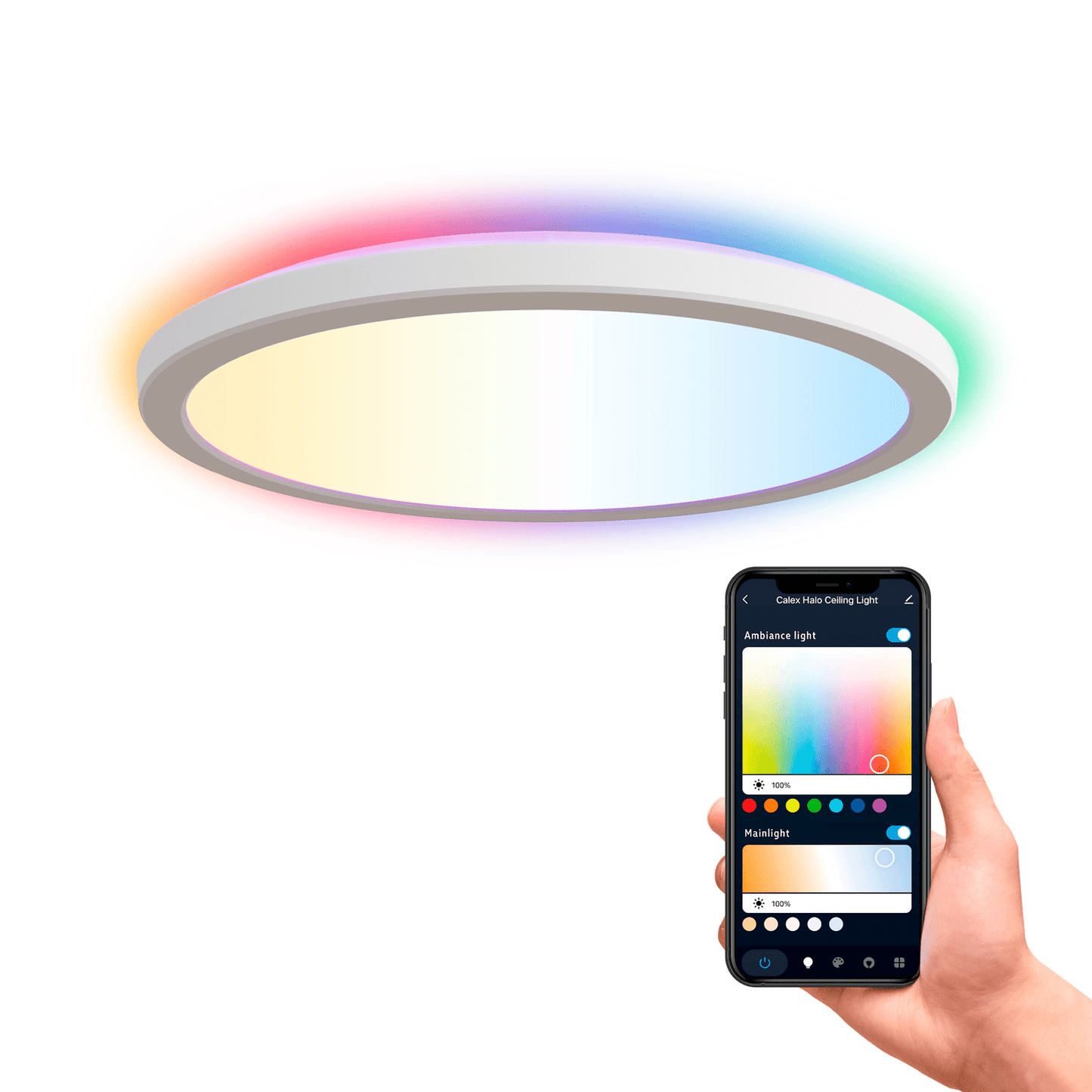 Calex Slimme Halo LED PlafondLamp Wit - Ø30cm