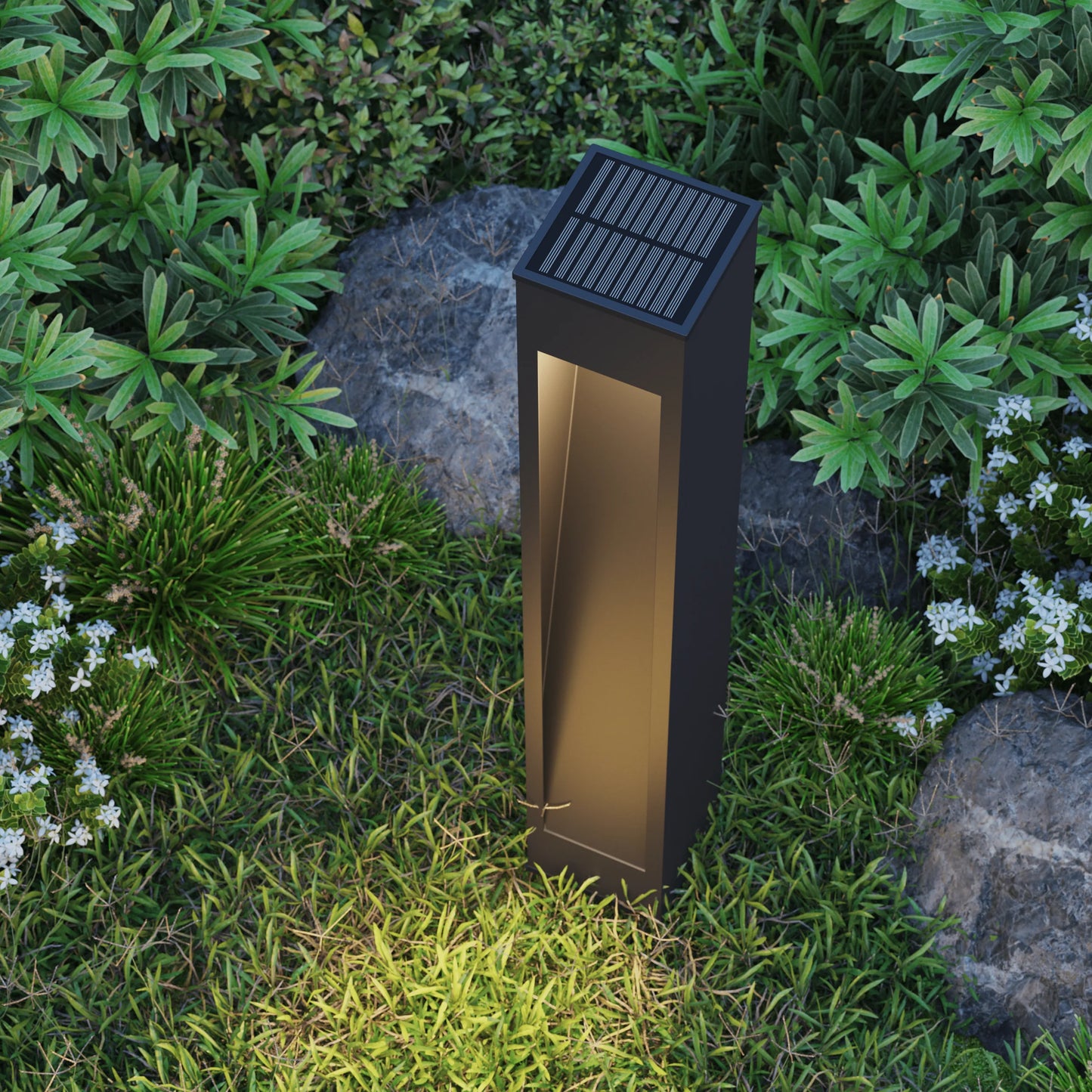 Calex Ivrea Solar Tuinpaal Zwart – 2W LED Buitenlamp met USB-C Oplaadoptie