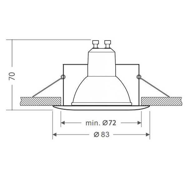 Badkamer inbouwspot - IP65 - Rond 83 mm - Geborsteld nikkel