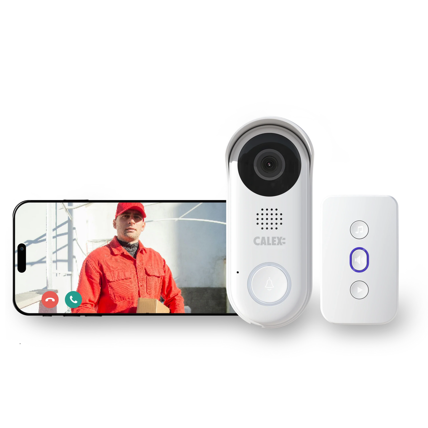 Calex Smart Video Deurbel - 2K - Wit