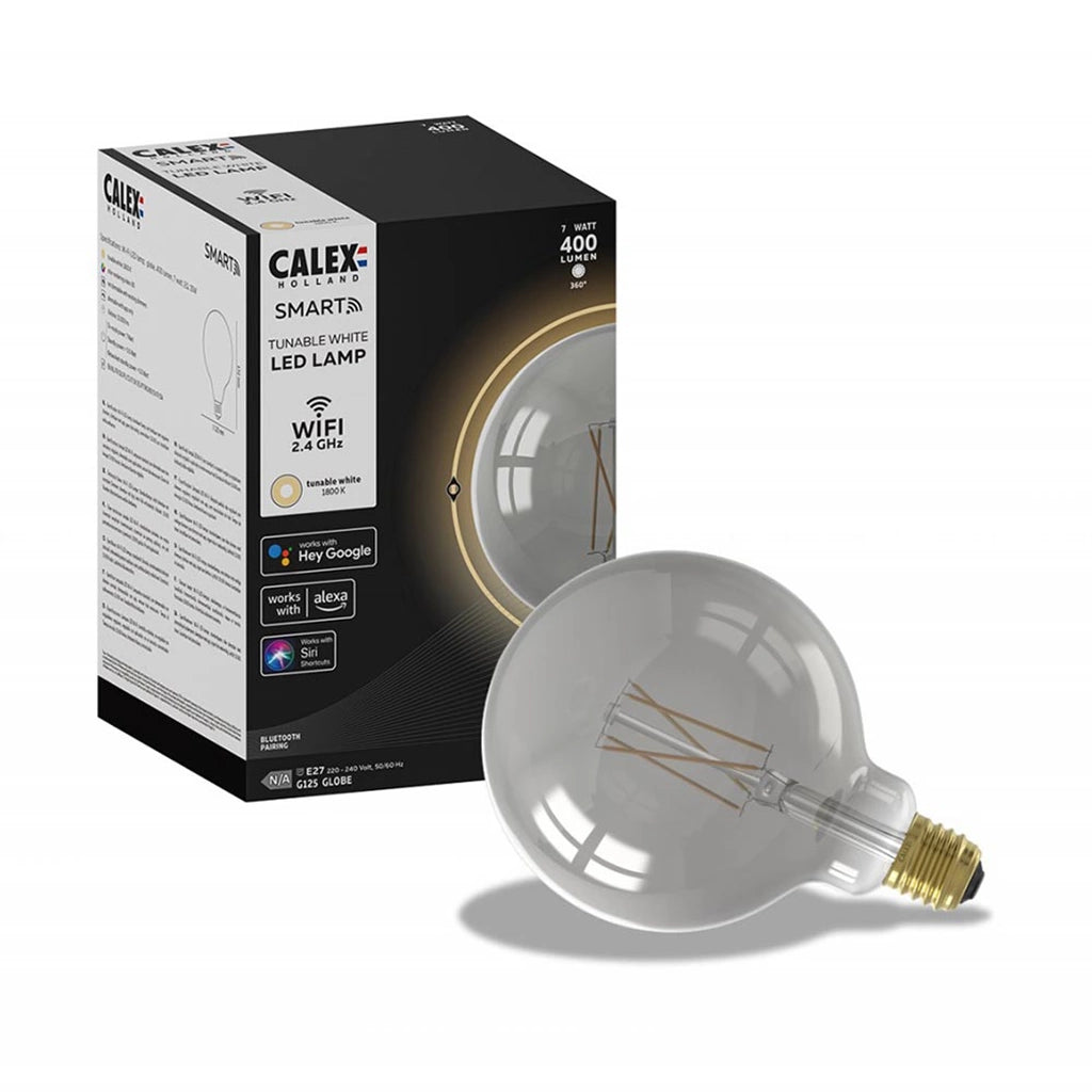 Globelamp Smart serie Calex LED Smokey E27 dimbaar