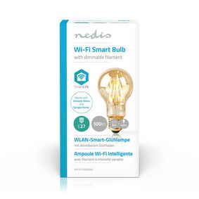 Nedis SmartLife LED Filamentlamp E27 – 500 lm, 5 W, Warm Wit 2200 K, A60. verpakking