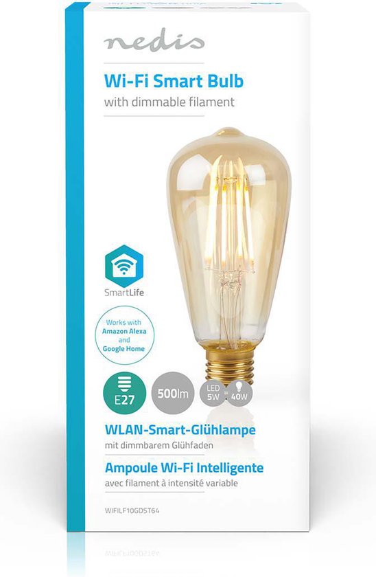 Nedis smart LED Filamentlamp E27, verpakking
