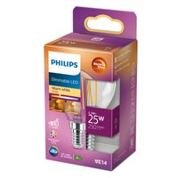 Philips Dimbare Kogel LED-lamp E14 - 3.2W (25W) - Warm wit licht - WarmGlow Dimbaar