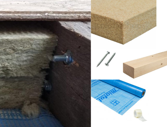 1m² Vloerisolatie Gutex houtwol 140mm (Rd=3,85) | Compleet doe-het-zelf pakket