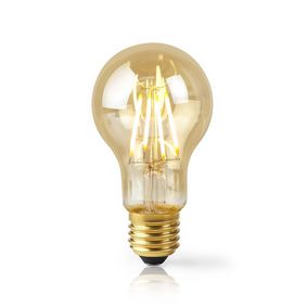 Nedis SmartLife LED Filamentlamp E27 – 500 lm, 5 W, Warm Wit 2200 K, A60. aan