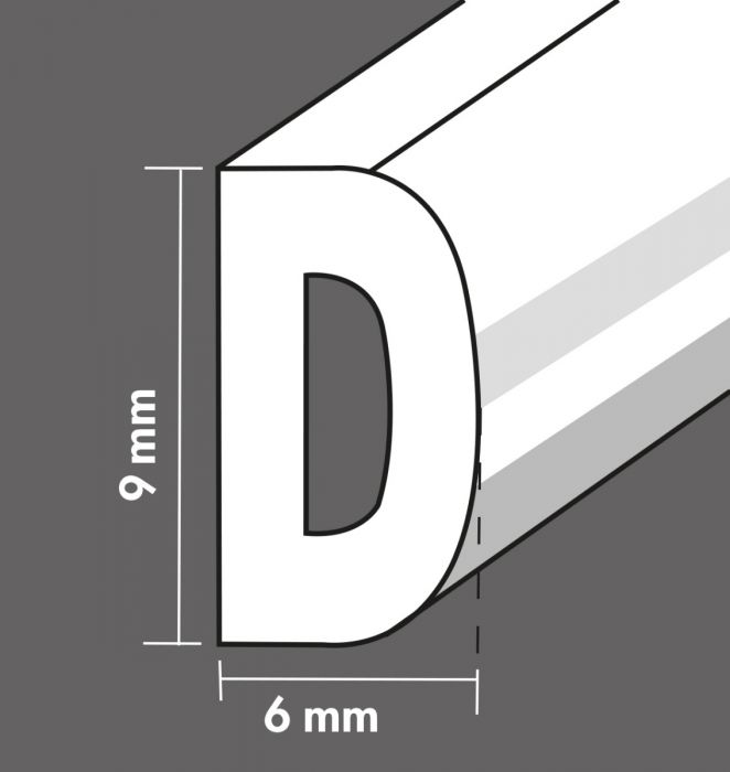 Zelfklevend Tochtband D-Profiel - Wit - 9mm x 6mm x 7,5m - Tochtstrip