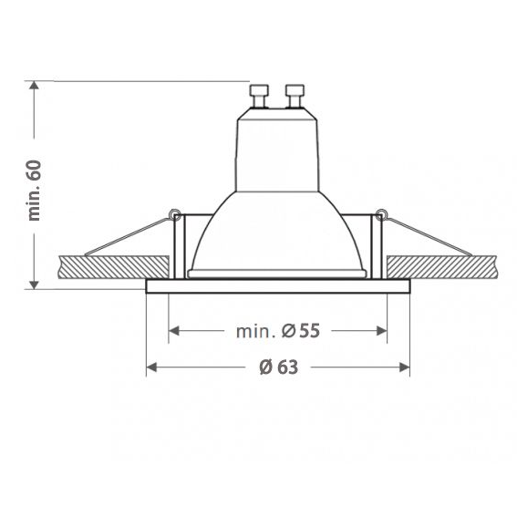 Inbouwspot Lucca mini - GU11 - Kantelbaar - Rond Ø 55 mm - Wit - Mini spotje voor LED – productafbeelding 2
