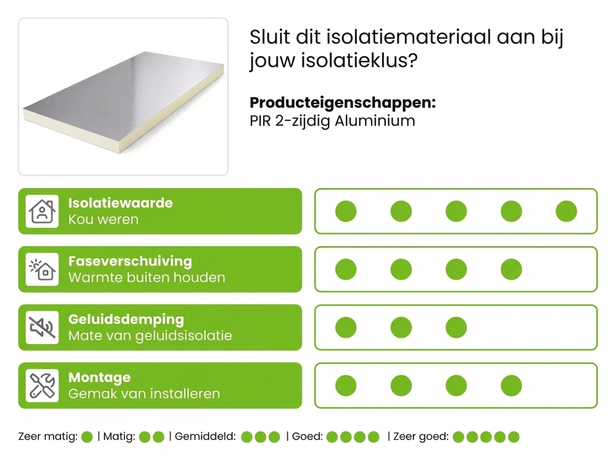 PIR plaat 2-zijdig Aluminium