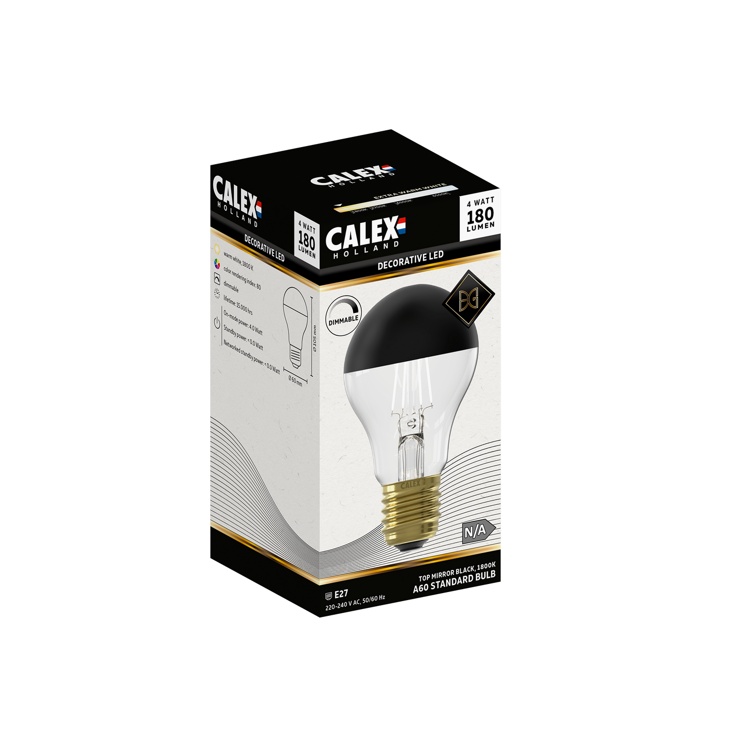 Black & Gold Calex LED Zwart Standaard