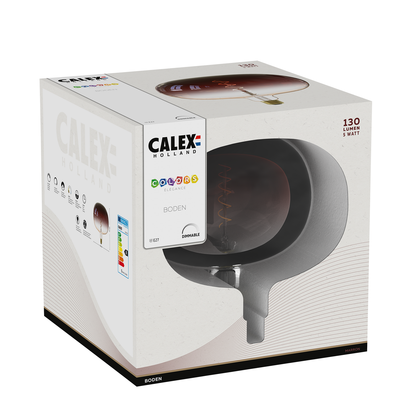 Calex Boden Colors Marron - E27 LED Lamp - Filament Lichtbron Dimbaar - 5W - Warm Wit Licht