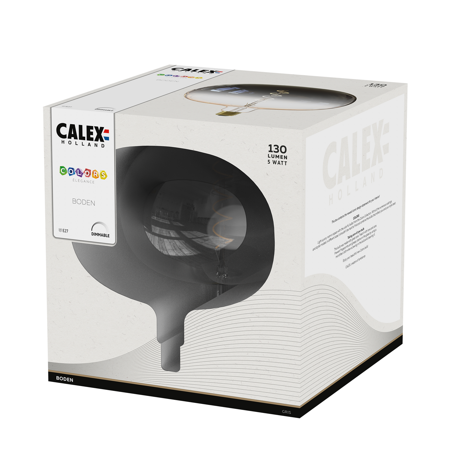 Calex Boden Colors Gris - E27 LED Lamp - Filament Lichtbron Dimbaar - 5W - Warm Wit Licht