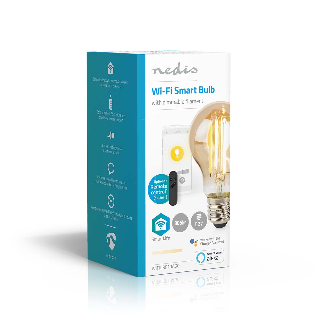 Nedis smart lamp bolvormig goud E7 verpakking