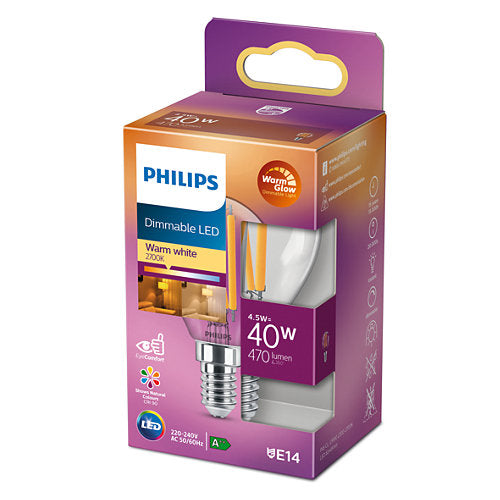 Philips kogellamp LED dimtone P45 - 4.5W - E14 - Helder - dimbaar