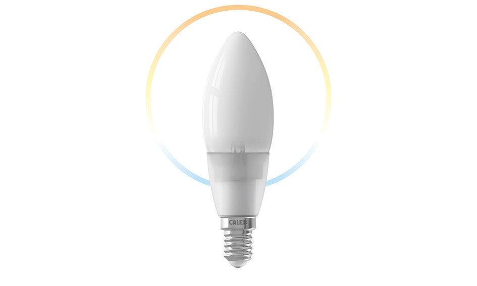 Calex Slimme Lamp - Wifi LED Verlichting - E14 - Smart Lichtbron - Dimbaar - Warm Wit licht - 4,5W