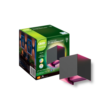 Calex Smart Outdoor Wandlamp - IP54 - Up&Down vierkant