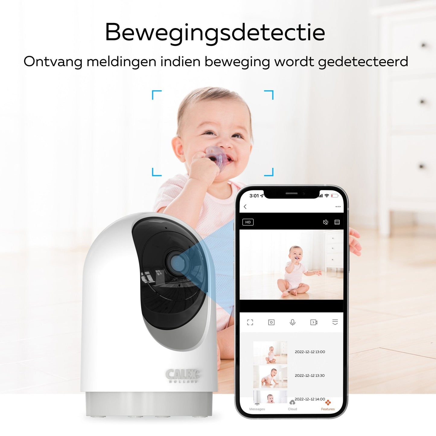 Calex Pan & Tilt Camera - Beveiligingscamera - voor Binnen - 2K