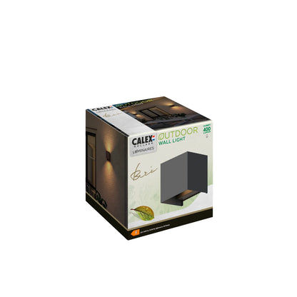 Calex LED Wandlamp Bari – Up & Down – Zwart – 7W – Warm Wit Licht (3000K)