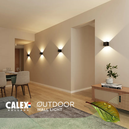 Calex LED Wandlamp Bari – Up & Down – Zwart – 7W – Warm Wit Licht (3000K)