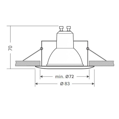 Badkamer inbouwspot - IP65 - Rond 81 mm - Mat zwart - niet kantelbaar