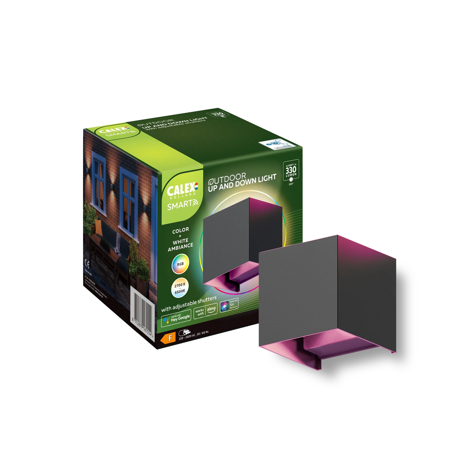 Calex slimme Wandlamp - RGB + CCT - Zwart