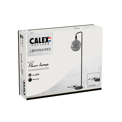 Calex U-Line Vloerlamp – Mat Zwart – Minimalistisch & Elegant