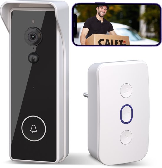 Calex Slimme Deurbel met Camera - 2K Video Deurbel - Draadloos - Incl. Chime