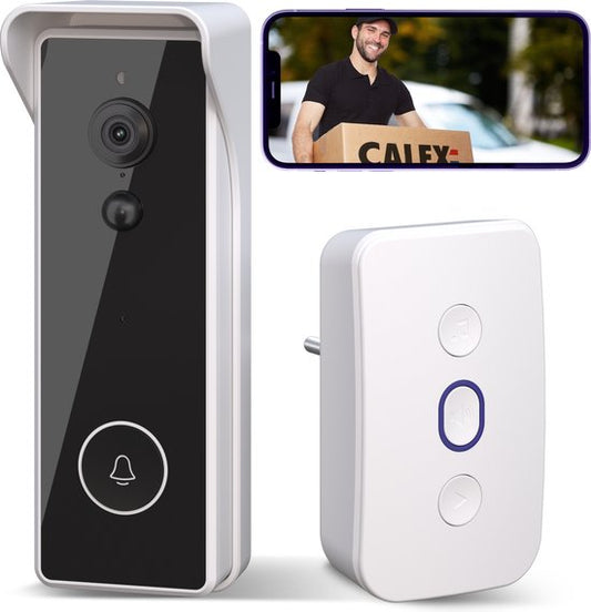 Calex Slimme Deurbel met Camera - 2K Video Deurbel - Draadloos - Incl. Chime