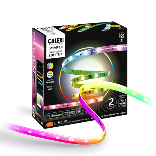 Calex Slimme LED Strip 2 meter - Led-strip Voor Binnen - Met App - RGB - Smart Lichtstrip