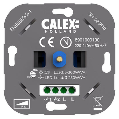 Calex LED Inbouwdimmer enkel of dubbel - fase afsnijding - universeel