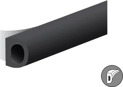 Ellen tochtstrip (tochtband) zelfklevend zwart - grote kieren 4-6mm - 7,5m
