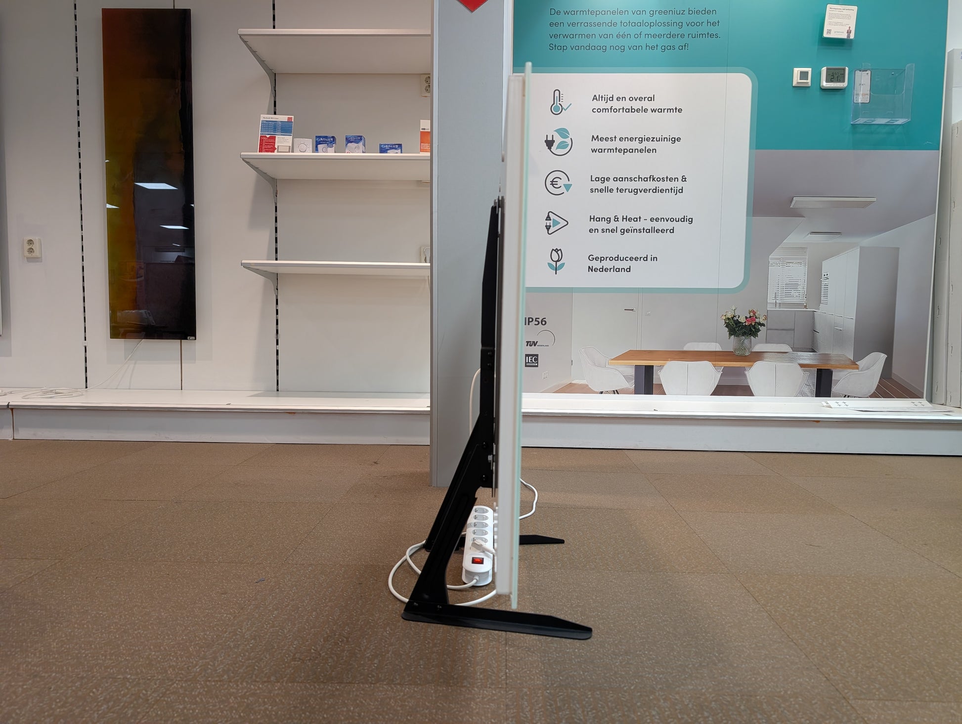 Etherma infrarood glaspaneel zijkant