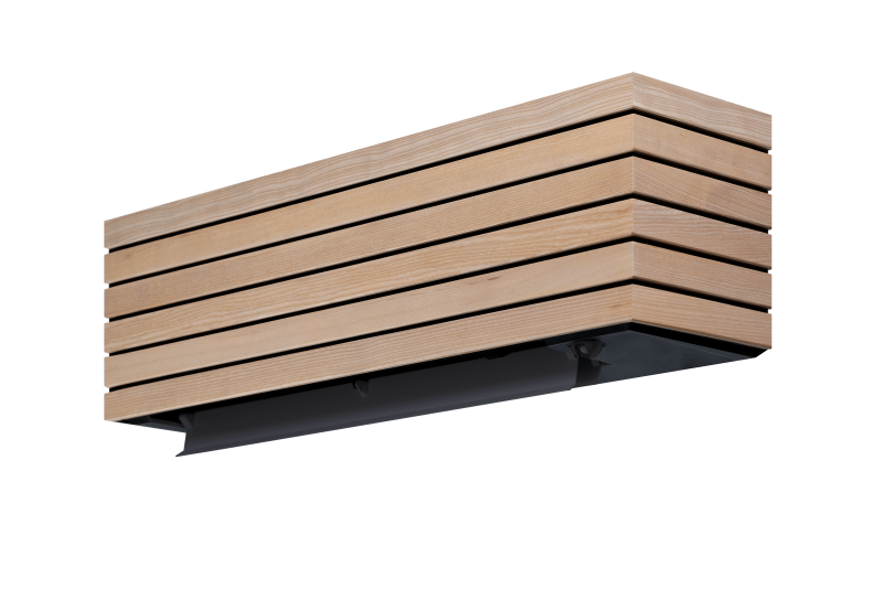 Toshiba Daiseikai airconditioning zijkant hout met slimme camera