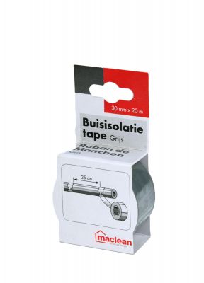 Buisisolatie Tape grijs Maclean 20 meter x 30 mm