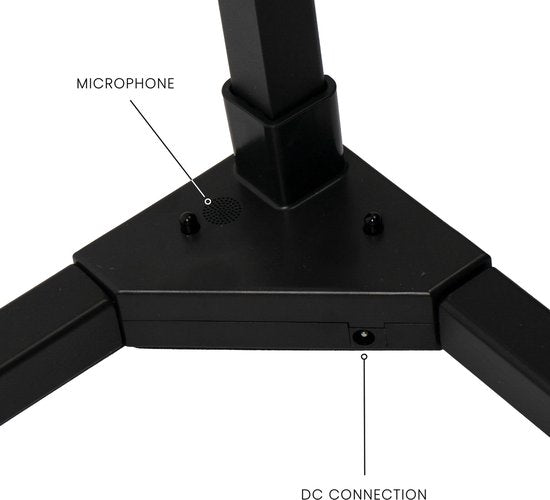 Vloerlamp met microfoon voor spraakbediening en DC