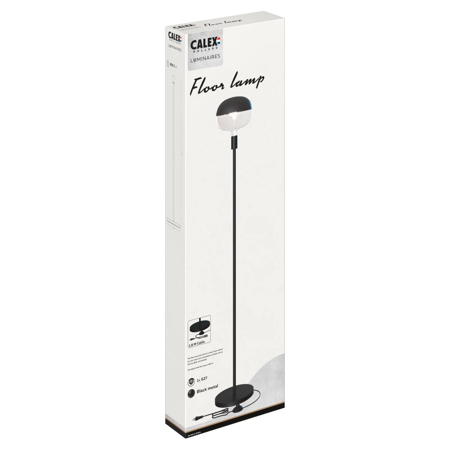 Vloerlamp van calex voor grote fitting in het zwart