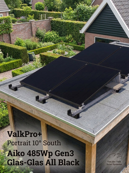 zonnepanelen met set voor platdak