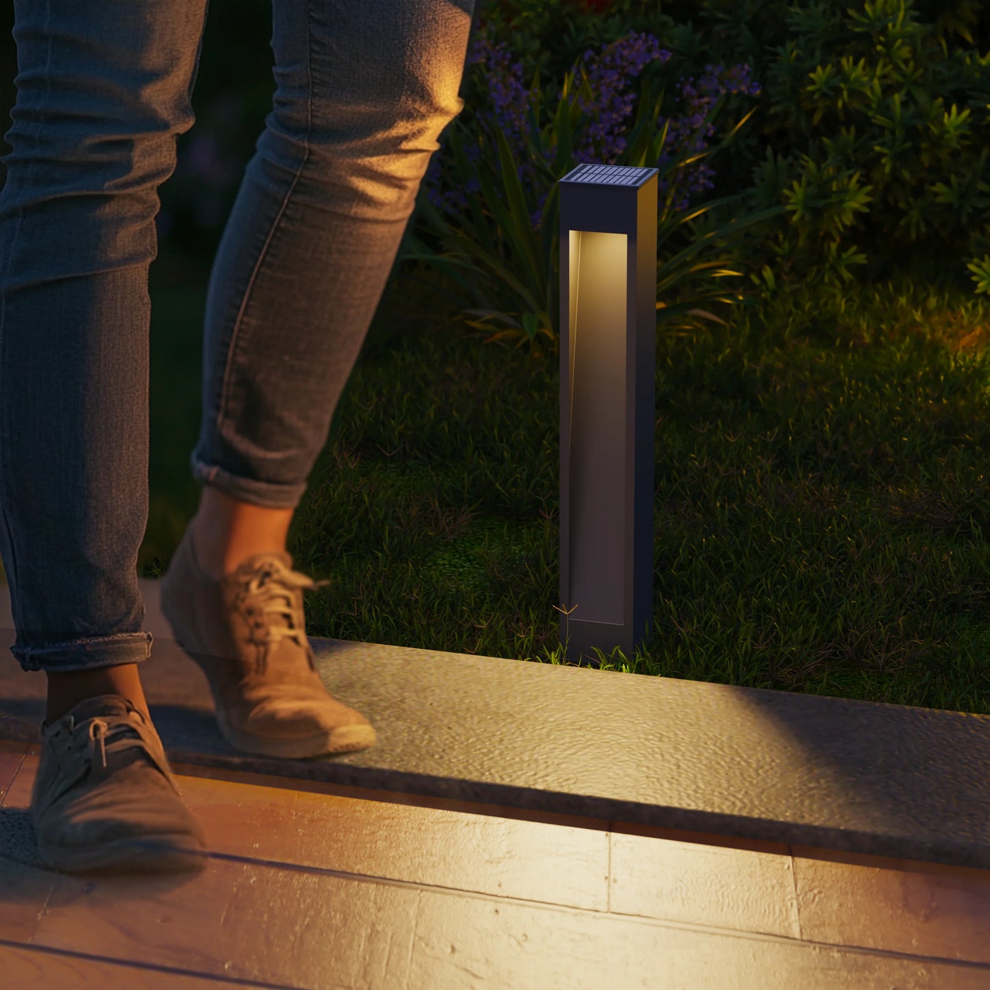 Calex Ivrea Solar Tuinpaal Zwart – Slimme LED Buitenlamp 56 cm – productafbeelding 3