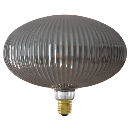 Calex Lille Smokey E27 filamentlamp van geribbeld rookglas, uitgeschakeld