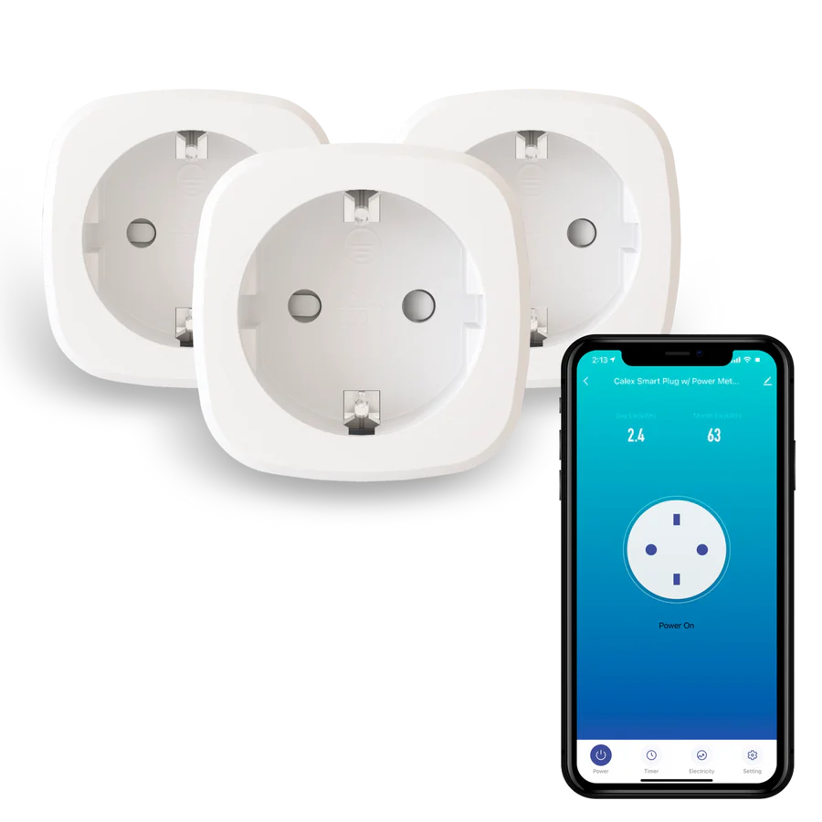 Calex Slimme Stekker - Smart Plug met Energiemeter - 3 pack