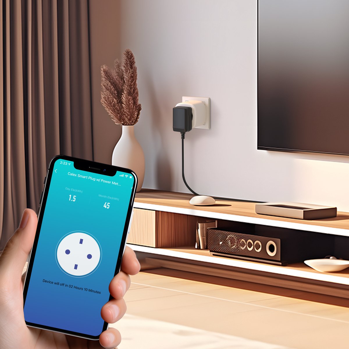 Calex Slimme Stekker - Smart Plug met Energiemeter - Wit – productafbeelding 5