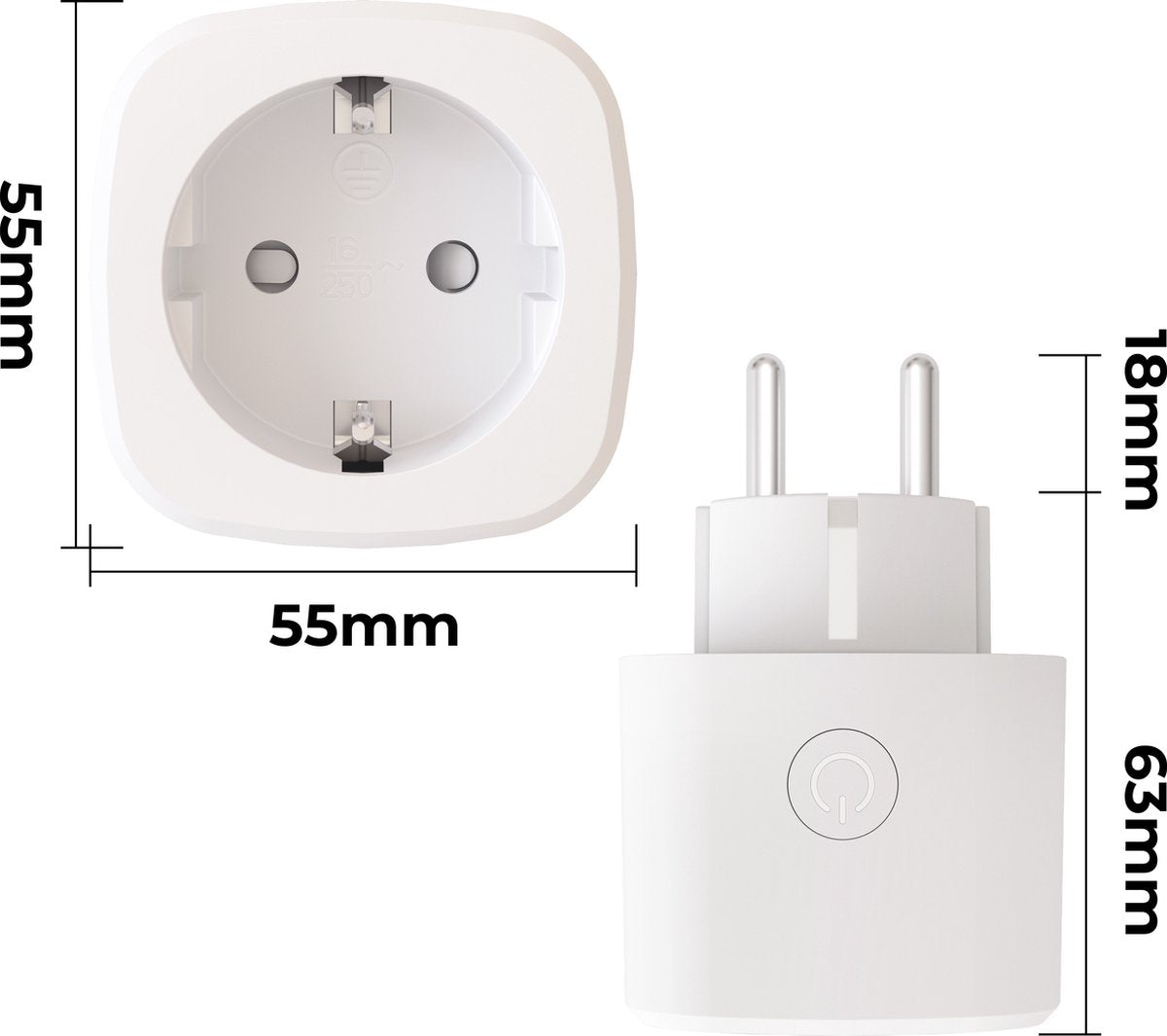 Calex Slimme Stekker - Smart Plug met Energiemeter - Wit – productafbeelding 7