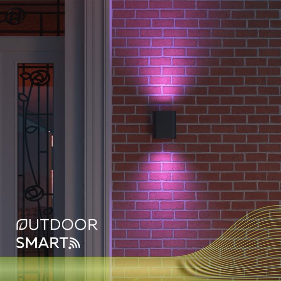 Calex Smart Outdoor LED Up & Down Wandlamp zwart- Ovaal – productafbeelding 4