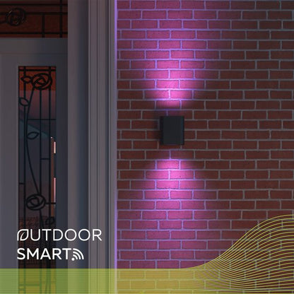 Calex Smart Outdoor LED Up & Down Wandlamp zwart- Ovaal – productafbeelding 4