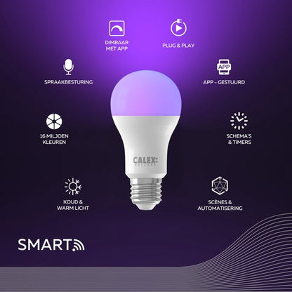 Calex Smart LED Lamp - E27 - RGB en Warm Wit - Slimme Verlichting - 9.4W – productafbeelding 4
