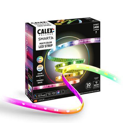 Calex Slimme LED Strip 5 meter - Led-strip Voor Binnen - Met App - RGB - Smart Lichtstrip met afstandsbediening