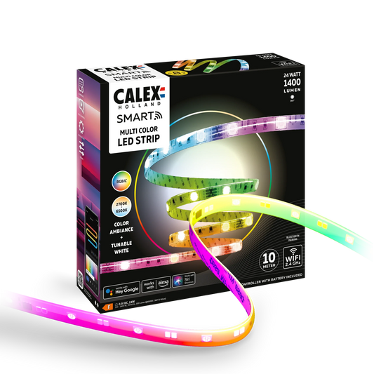 Calex Slimme LED Strip 5 meter - Led-strip Voor Binnen - Met App - RGB - Smart Lichtstrip met afstandsbediening