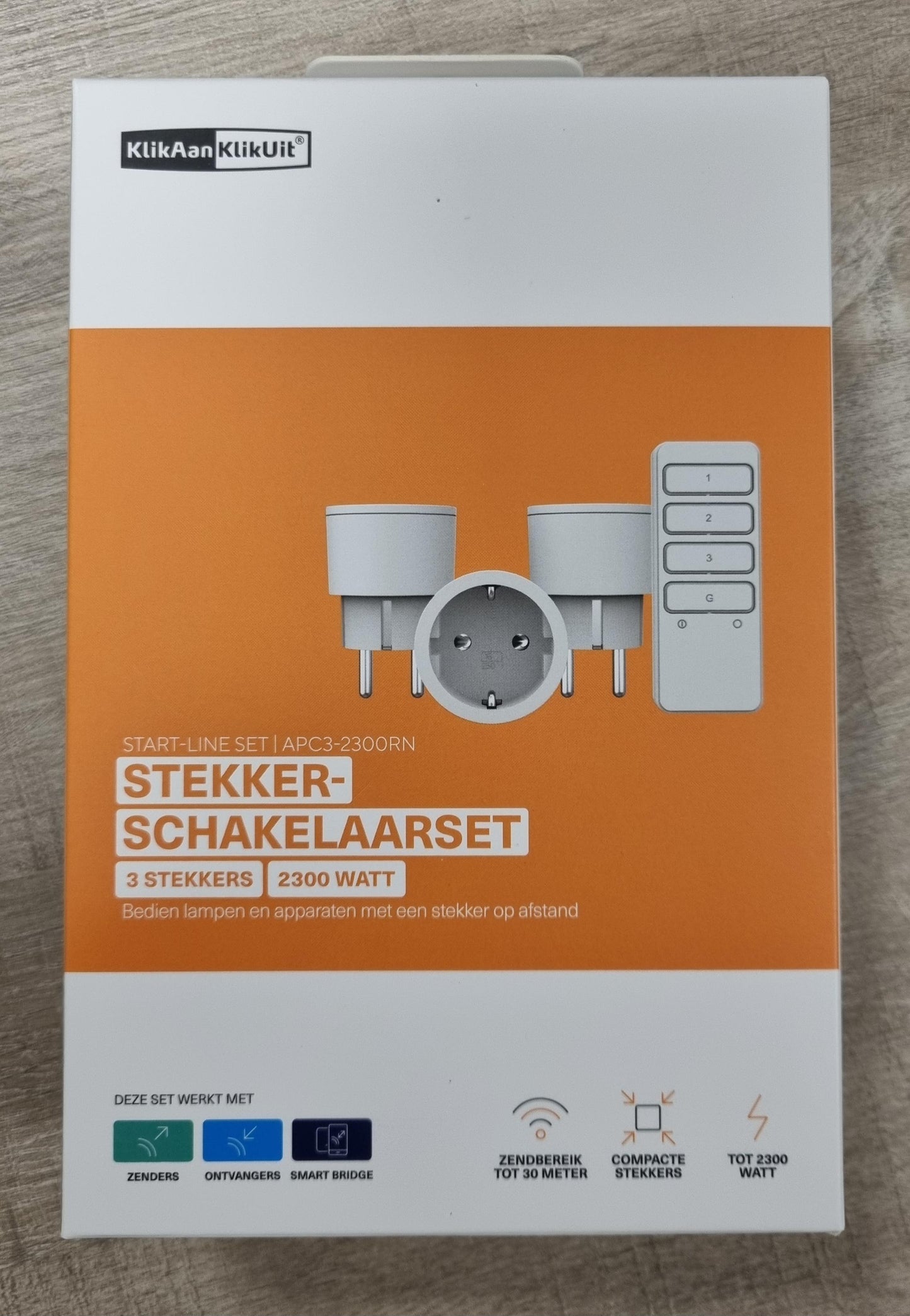 KlikAanKlikUit Startset Draadloze stekkerset - 3 Stekkers met Afstandsbediening - Wit – productafbeelding 2