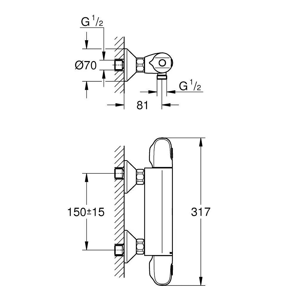 GROHE Thermostaatkraan Matt Black